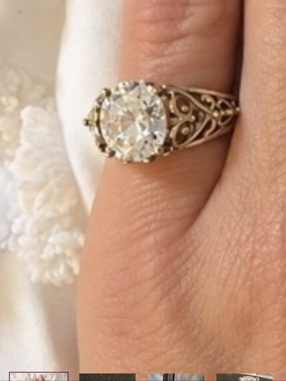 Grace & Heart Ring with Clear Stone -  Elegant Women's Ring Size 7